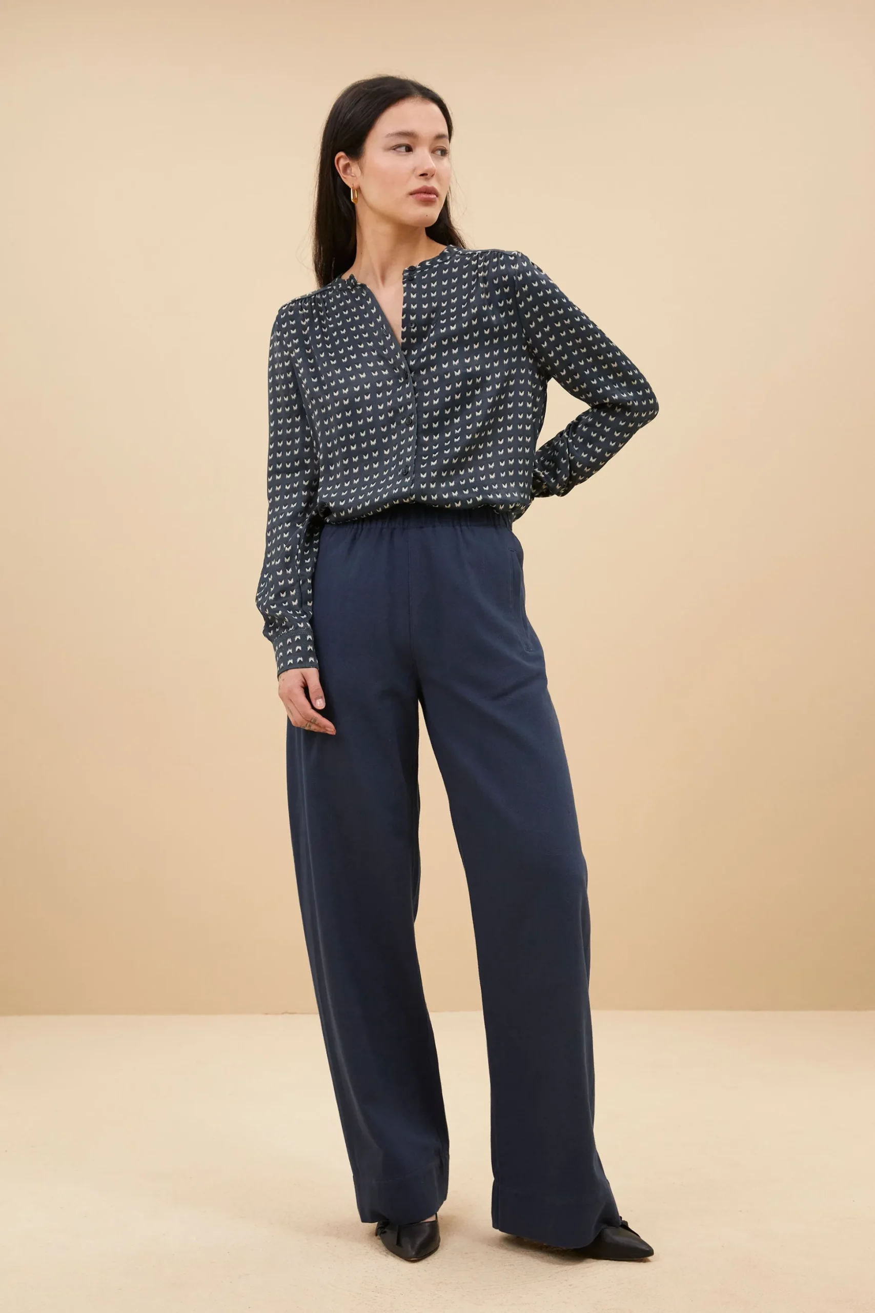 By bar Chemisiers<ribbe rastre blouse | rastre print