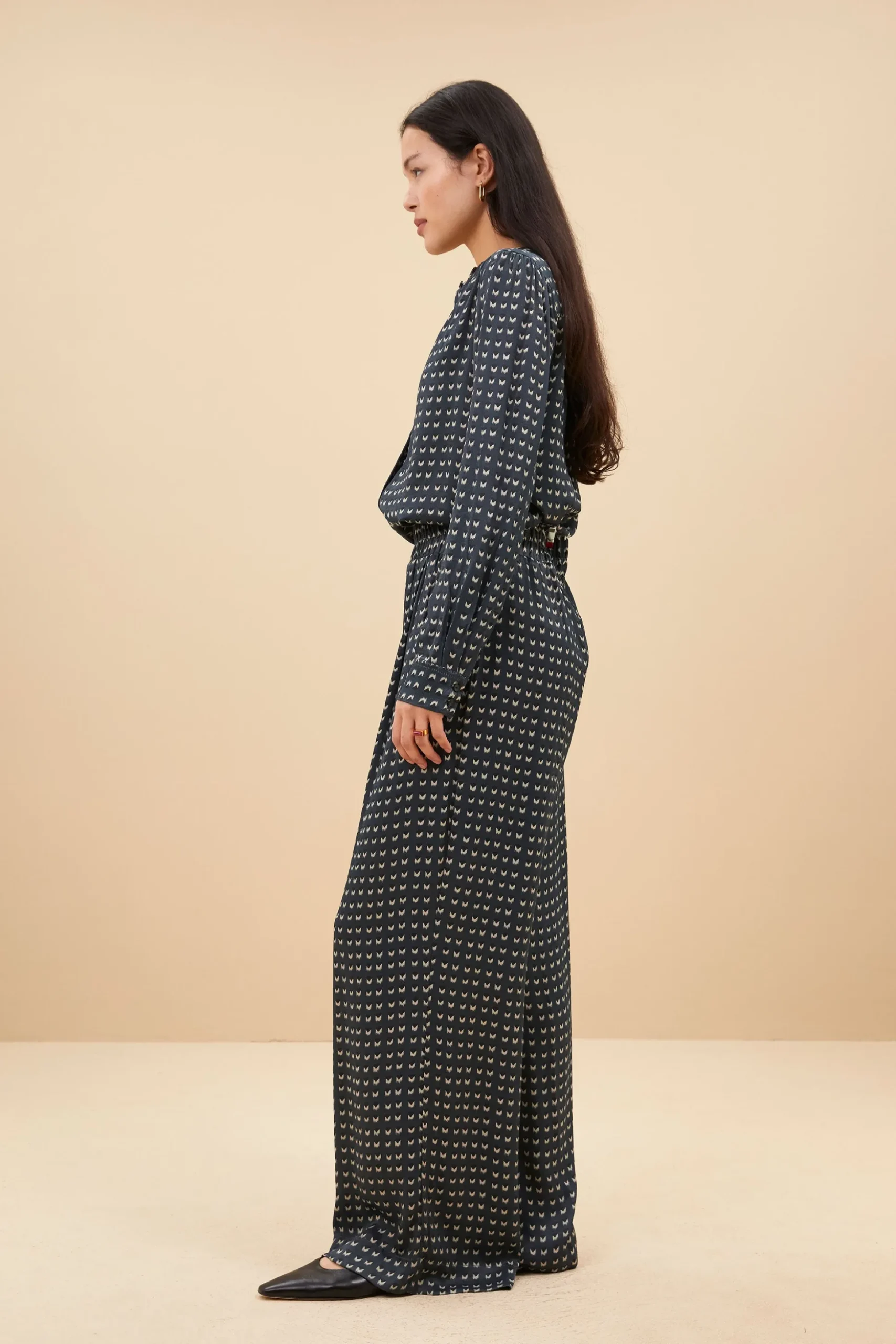 By bar Chemisiers<ribbe rastre blouse | rastre print