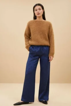 By bar Pantalon<robyn blue cheetah pants | blue cheetah print