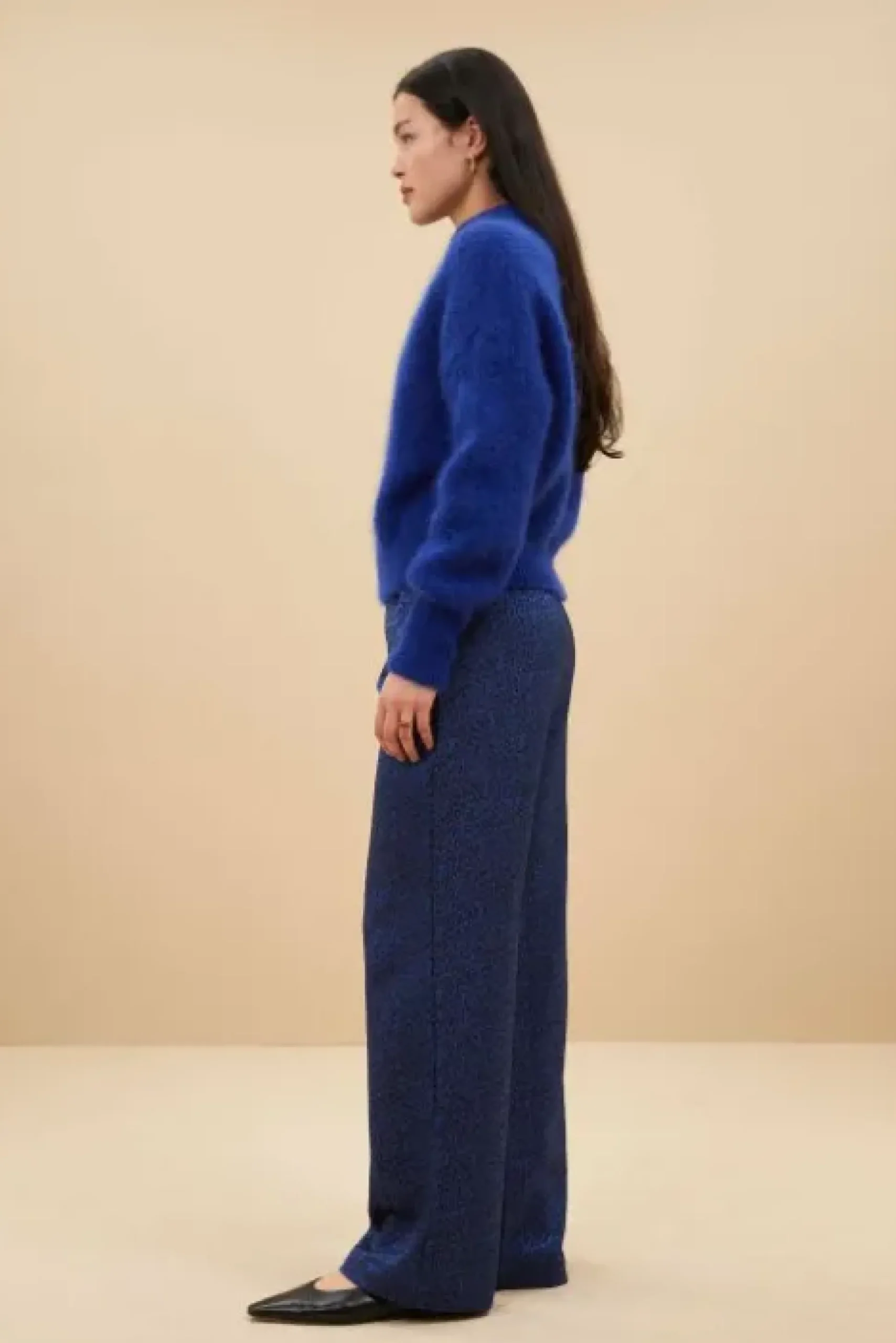 By bar Pantalon<robyn blue cheetah pants | blue cheetah print