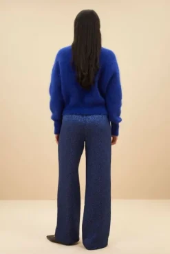 By bar Pantalon<robyn blue cheetah pants | blue cheetah print