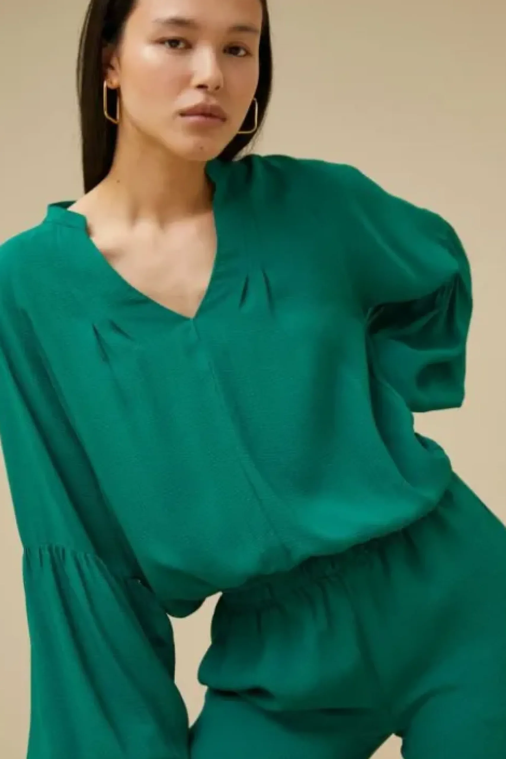 By bar Pantalon<robyn satin stripe pant | evergreen