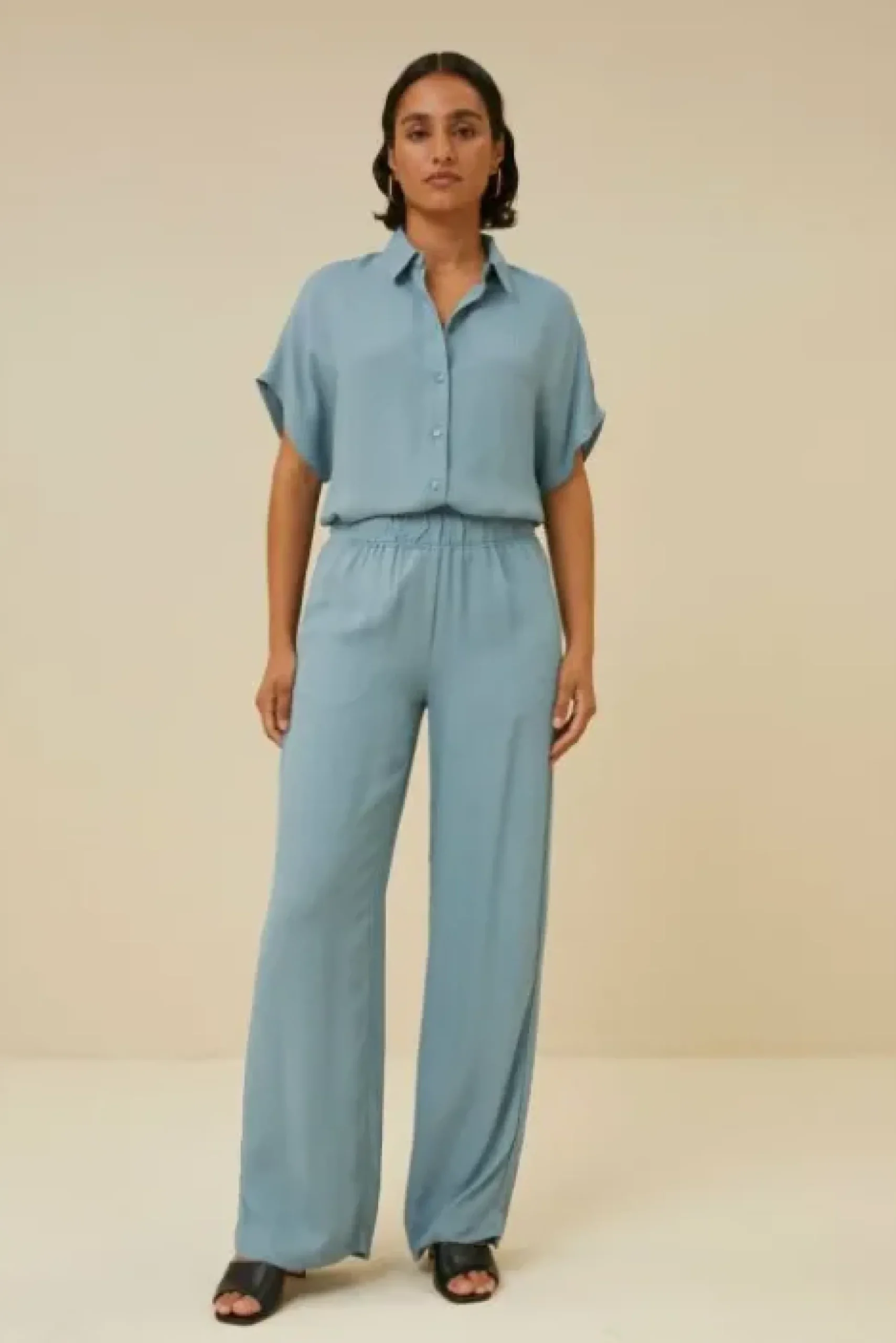 By bar Pantalon<robyn satin stripe pant | ocean