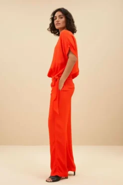 By bar Pantalon<robyn satin stripe pant | bright poppy