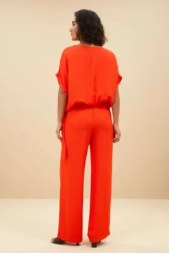 By bar Pantalon<robyn satin stripe pant | bright poppy