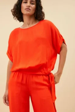 By bar Pantalon<robyn satin stripe pant | bright poppy