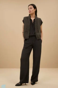 By bar Pantalon<robyn viscose pants | cafe noir