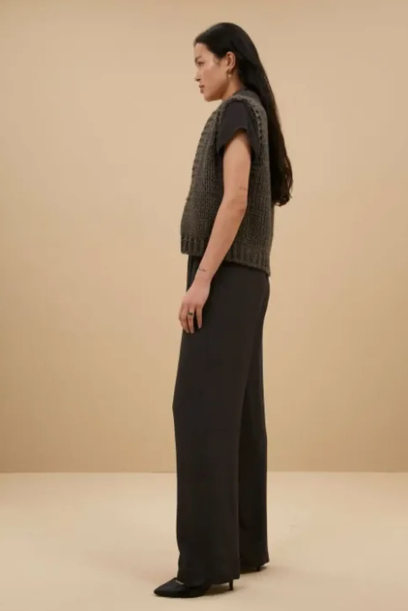 By bar Pantalon<robyn viscose pants | cafe noir