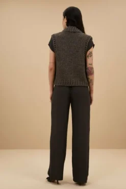 By bar Pantalon<robyn viscose pants | cafe noir