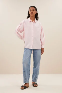 By bar Chemisiers<sarah pink pinstripe blouse | pink pin stripe
