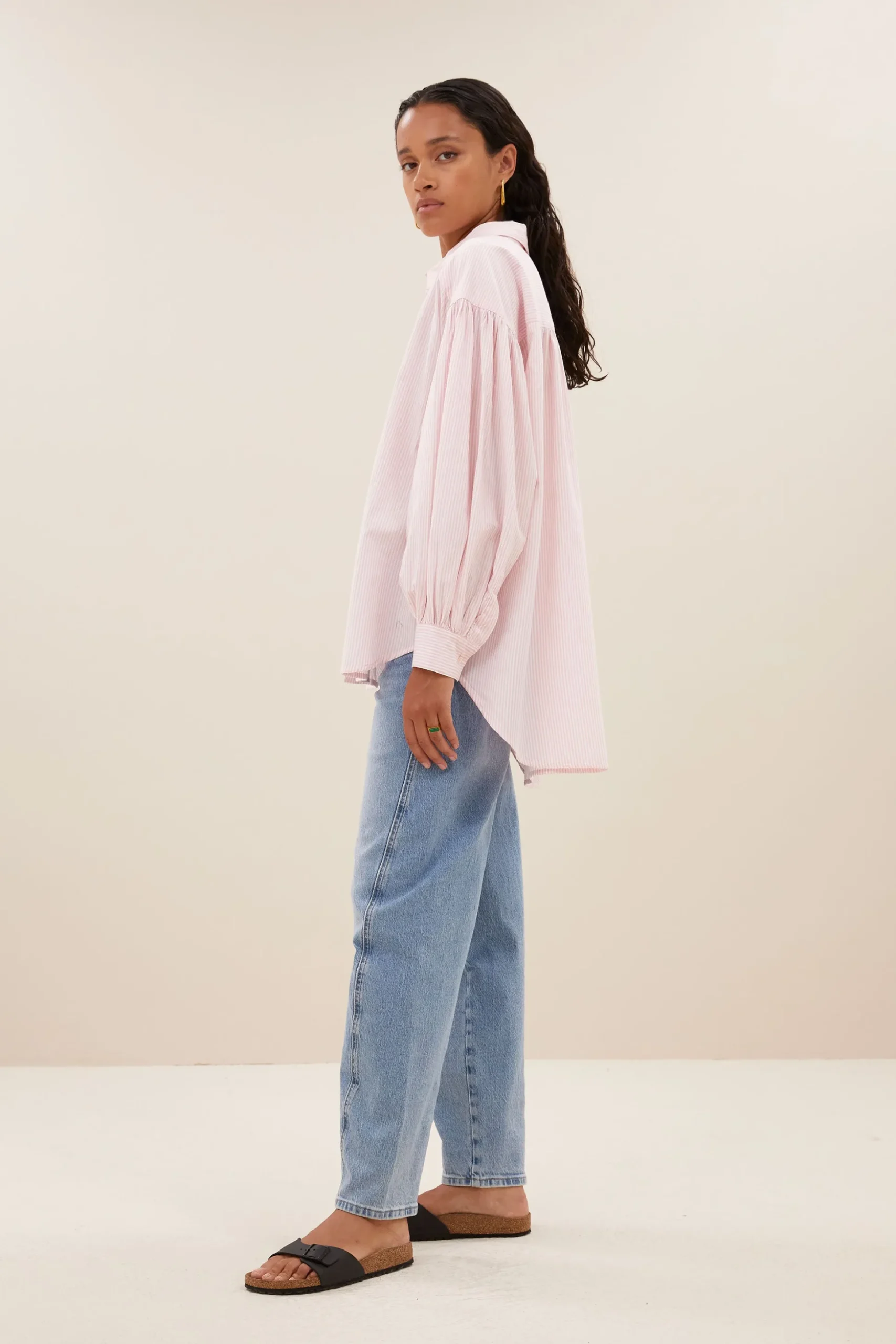 By bar Chemisiers<sarah pink pinstripe blouse | pink pin stripe