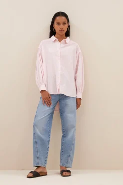 By bar Chemisiers<sarah pink pinstripe blouse | pink pin stripe