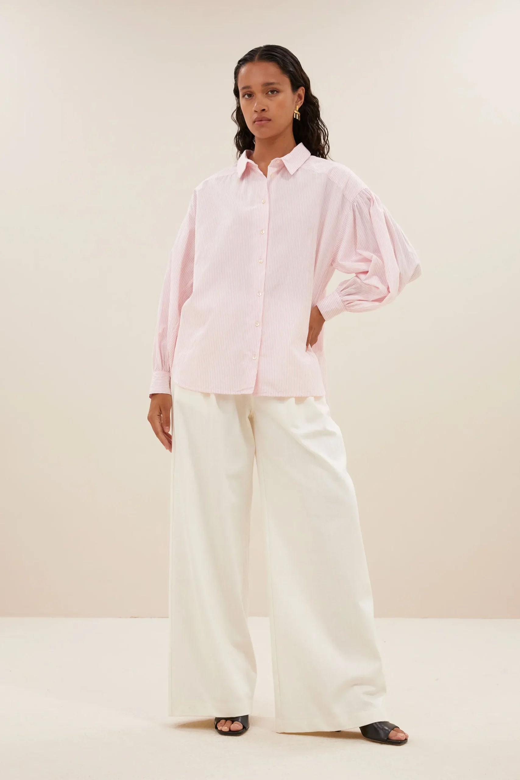 By bar Chemisiers<sarah pink pinstripe blouse | pink pin stripe