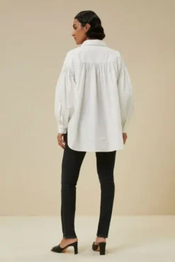 By bar Chemisiers<sarah poplin blouse | white
