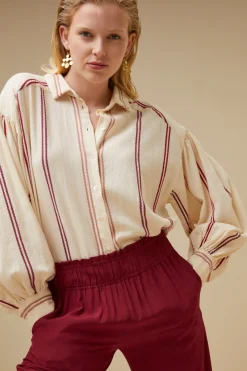 By bar Chemisiers<sarah short athia blouse | grenache