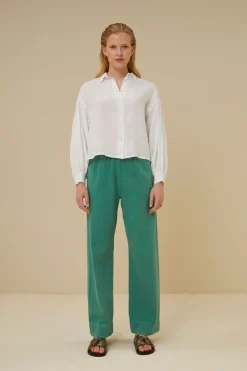 By bar Chemisiers<sarah short linen blouse | bright white