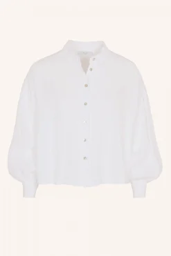By bar Chemisiers<sarah short linen blouse | bright white