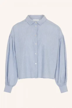 By bar Chemisiers<sarah short pin stripe blouse | indi grey