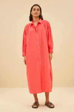 By bar Robes<shirt dress | poppy red