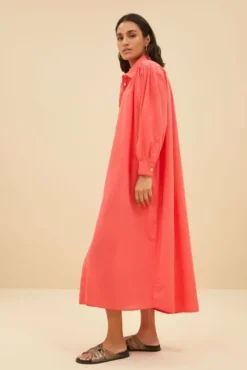 By bar Robes<shirt dress | poppy red