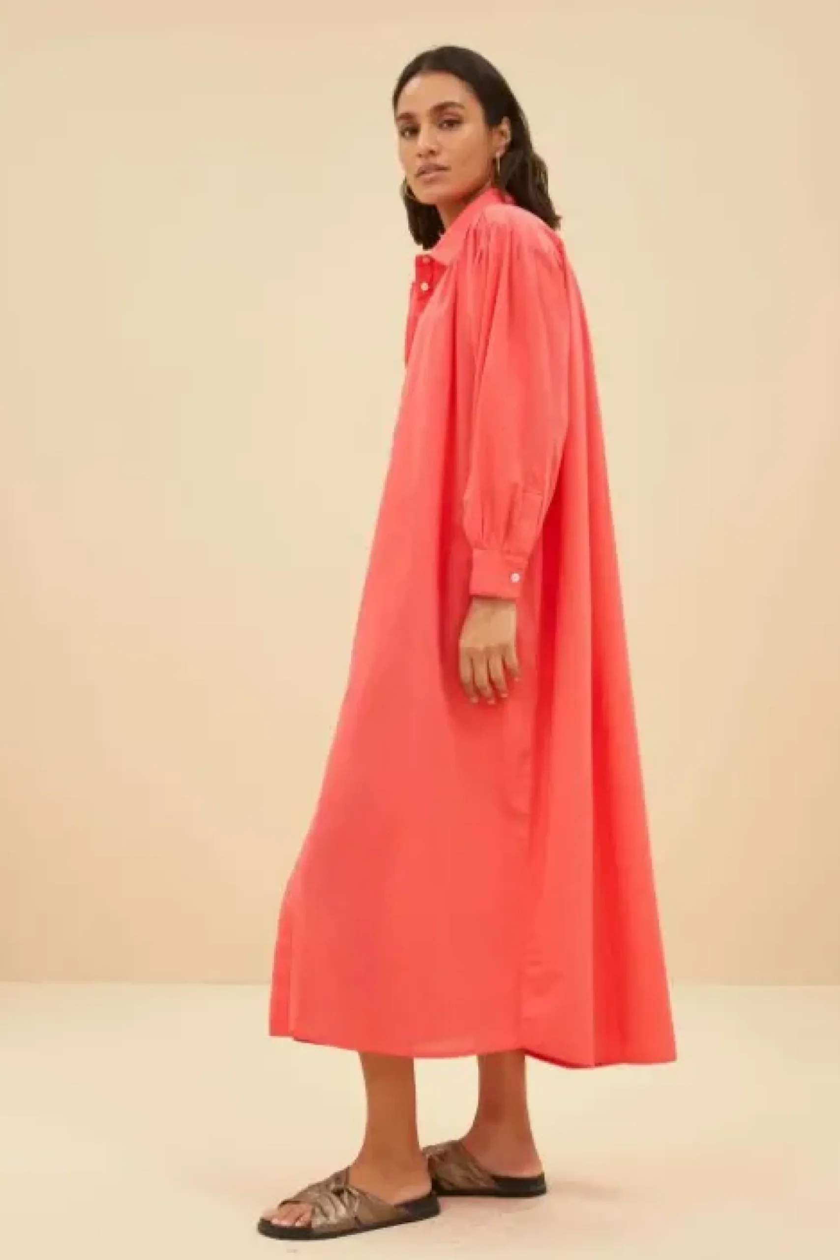 By bar Robes<shirt dress | poppy red