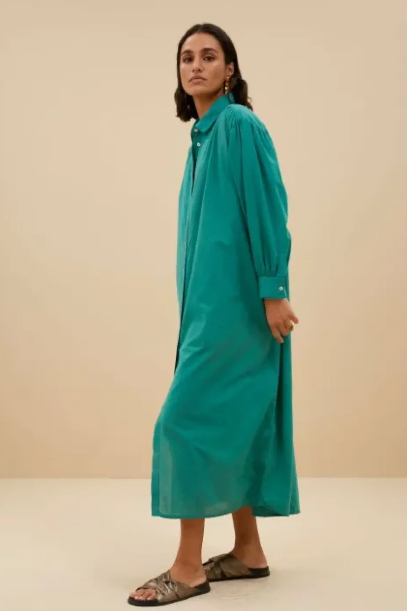 By bar Robes<shirt dress | spring green