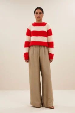 By bar Maillots<sian stripe pullover | lipstick red stripe