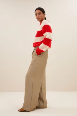 By bar Maillots<sian stripe pullover | lipstick red stripe