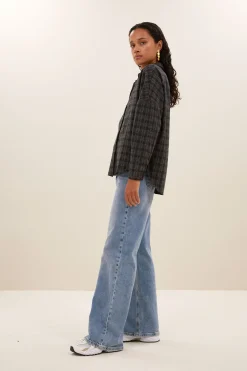 By bar Chemisiers<small check blouse | caramel