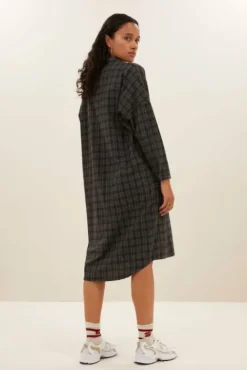 By bar Robes<small check dress | caramel