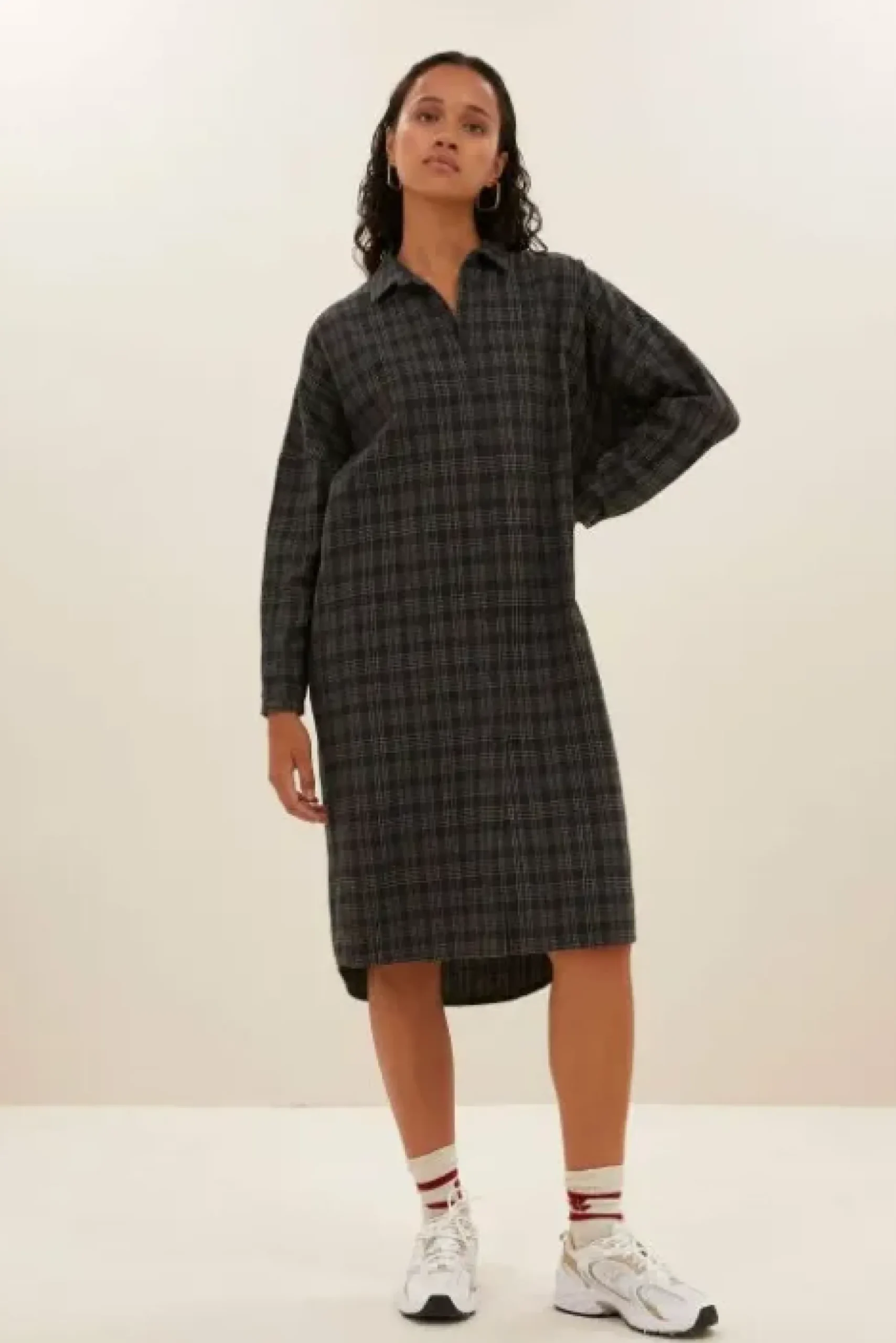 By bar Robes<small check dress | caramel