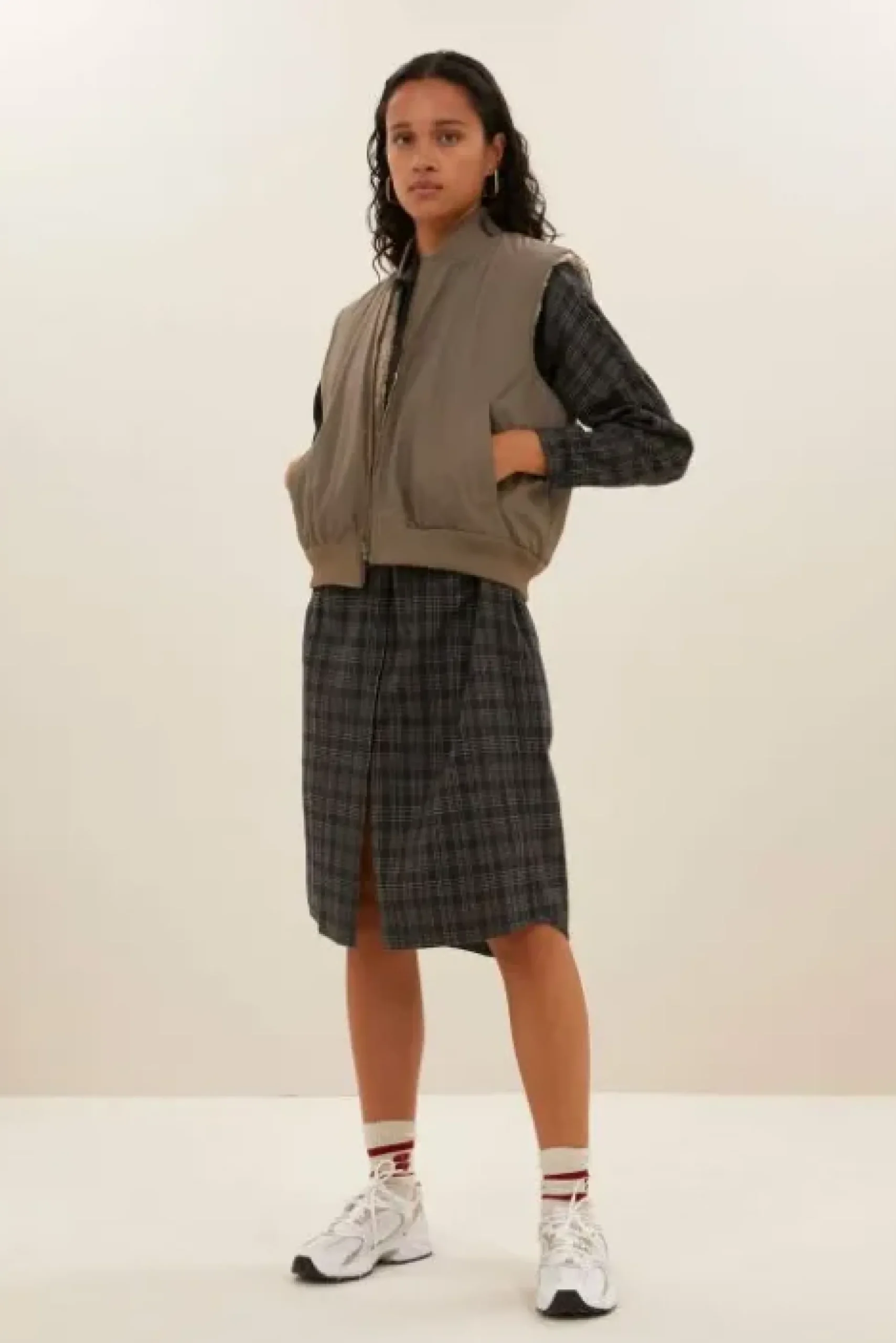 By bar Robes<small check dress | caramel