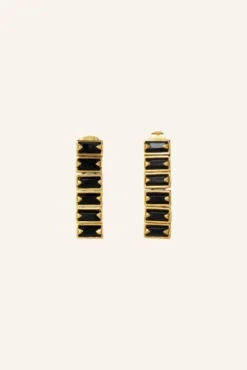 By bar Boucles D'oreilles<strass earring | black