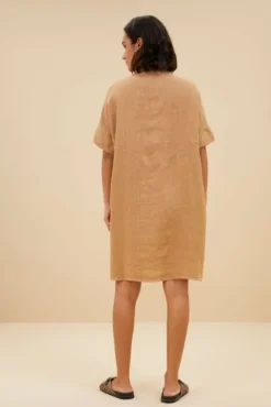 By bar Robes<tais linen dress | caramello