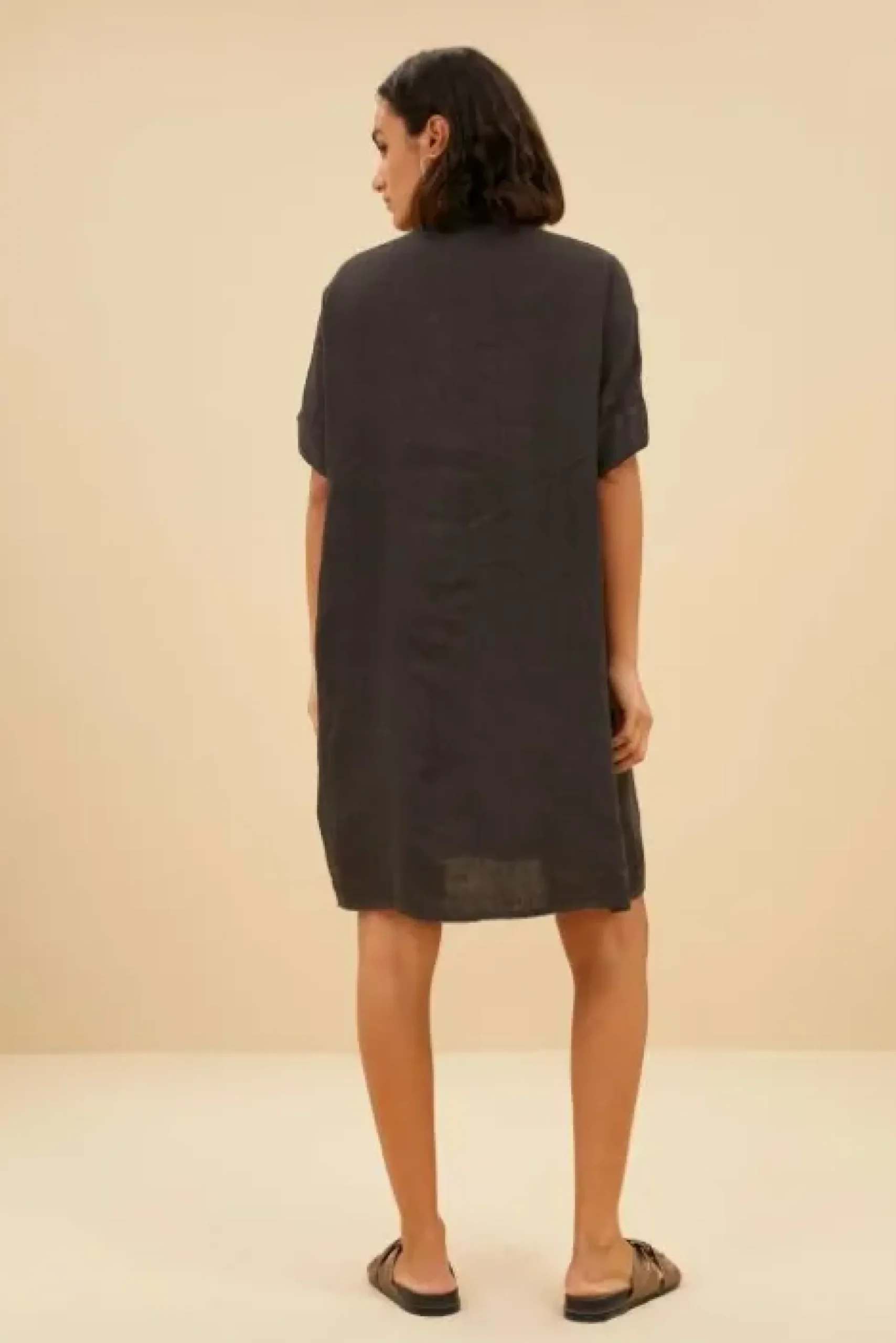 By bar Robes<tais linen dress | jet black