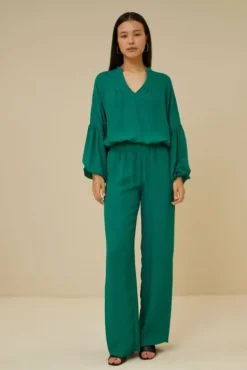 By bar Chemisiers<vienna satin stripe blouse | evergreen