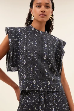 By bar Chemisiers<xena midnight ikat blouse | midnight ikat