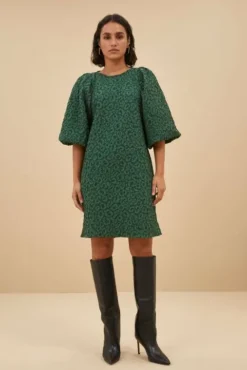By bar Robes<zasu leo dress | green panter print