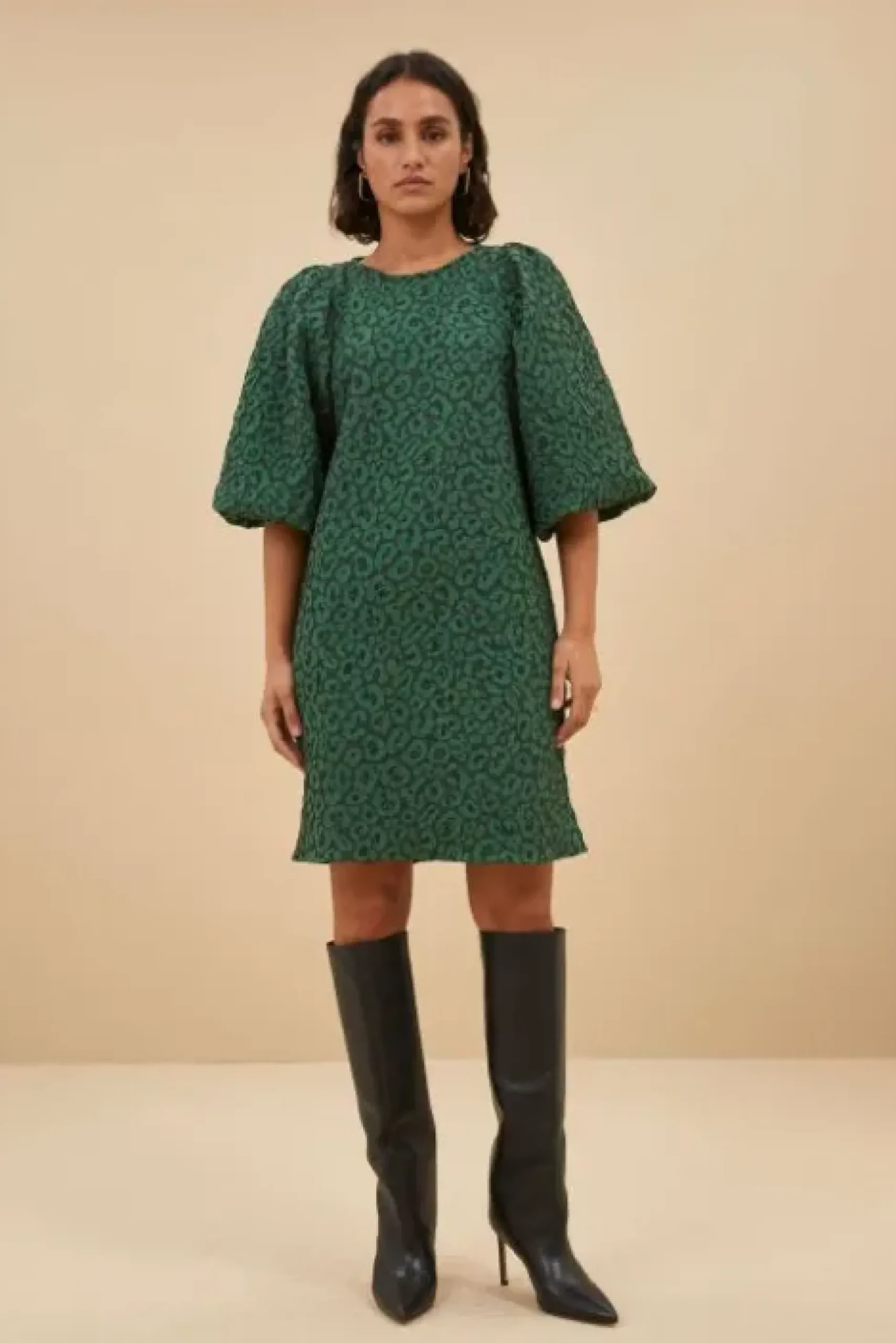 By bar Robes<zasu leo dress | green panter print