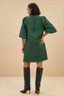 By bar Robes<zasu leo dress | green panter print