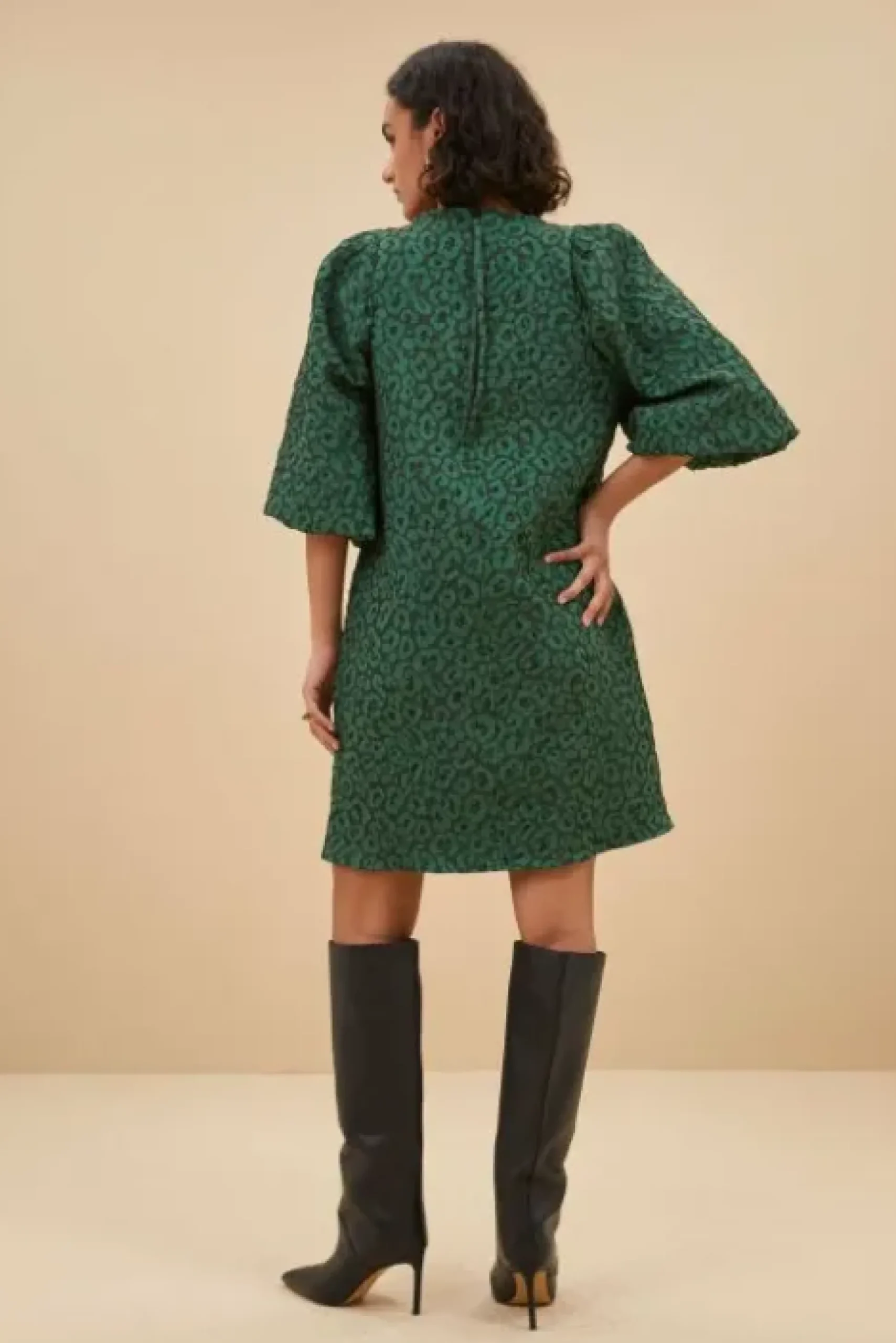 By bar Robes<zasu leo dress | green panter print